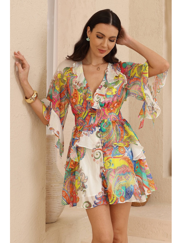 Iris Maxi Camille Ruffle Dress