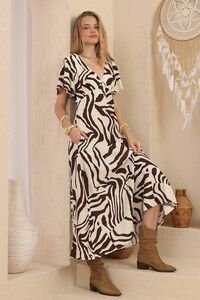 Iris Maxi Savannah Zebra Maxi Dress