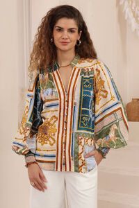 Iris Maxi Josephine Scarf Print Shirt