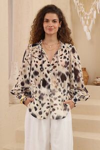 Iris Maxi Sable Leopard Print Shirt