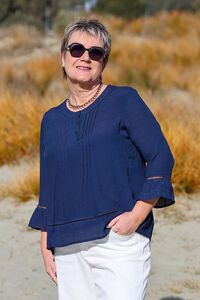 La Mode Flare Sleeve Front Pintuck Top