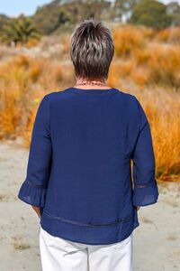 La Mode Flare Sleeve Front Pintuck Top