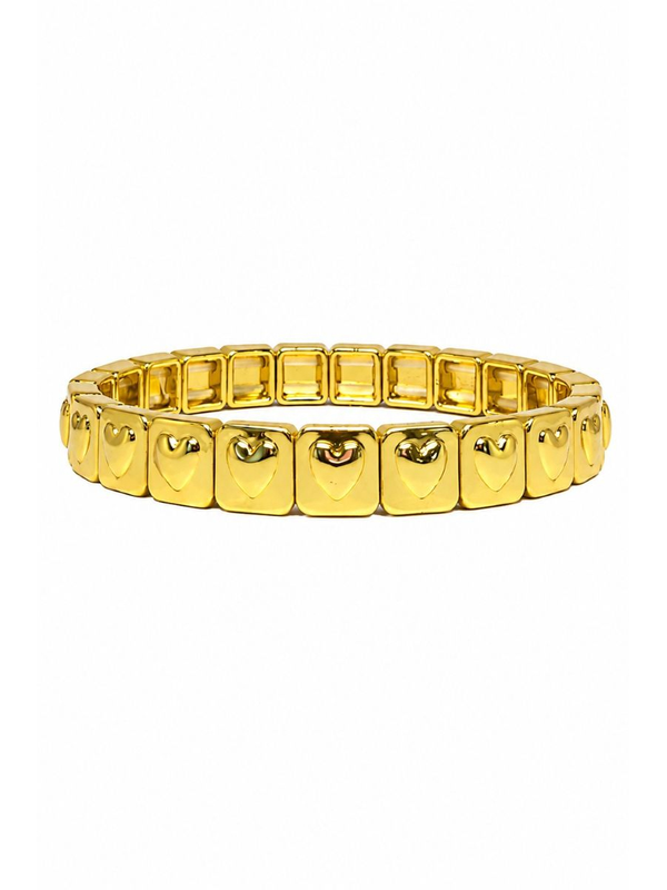 Tiger Tree Gold Heart Tile Bracelet