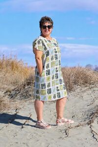 Foil Tulip Sleeve Dress