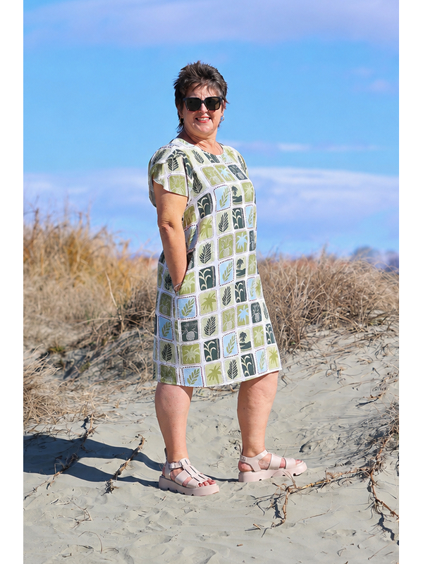 Foil Tulip Sleeve Dress