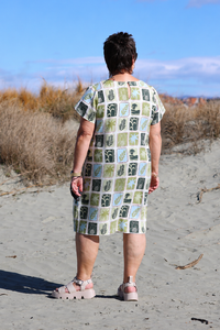 Foil Tulip Sleeve Dress