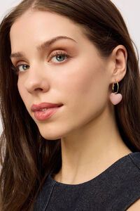 Tiger Tree Pink Plump Heart Hoops Earrings
