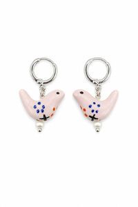 Tiger Tree Silver Pink Chick Huggies Earrings