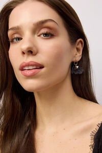 Tiger Tree Gold Black Petal Earrings