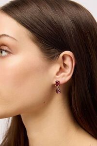 Tiger Tree Rose Gold Maroon Crystal Bonny Earrings