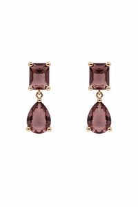 Tiger Tree Rose Gold Maroon Crystal Bonny Earrings