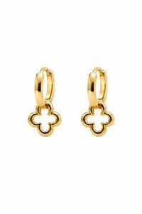 Tiger Tree Gold Spinning Flower Huggies Earrings