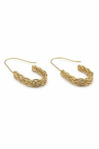Tiger Tree Gold Braided U Hoops Earrings