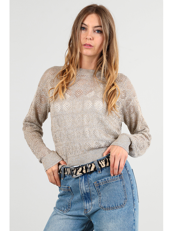 Storm Lurex Cable Sweater