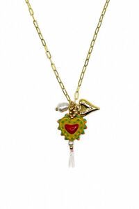 Tiger Tree Painted Heart Necklace