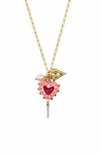 Tiger Tree Painted Heart Necklace