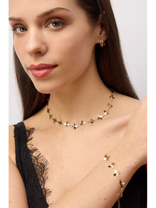 Tiger Tree Gold Flower Garland Necklace