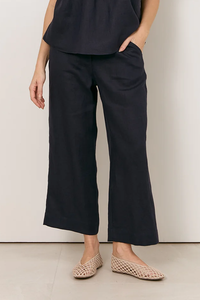 Adorne Lyndon Linen Cropped Pant