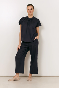 Adorne Lyndon Linen Cropped Pant