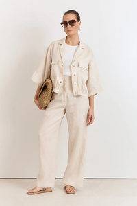 Adorne Arlie Front Pocket Linen Top