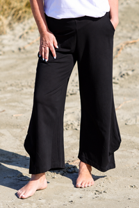 White On Black Wide Leg Culotte