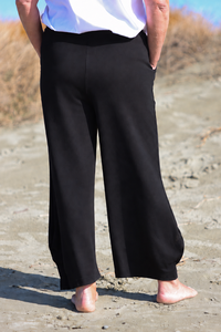 White On Black Wide Leg Culotte