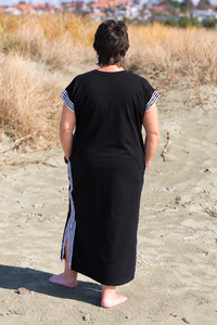 White On Black Dress With Tape