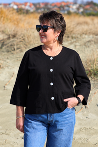 White On Black Summer Jacket