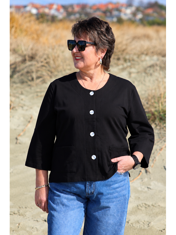 White On Black Summer Jacket
