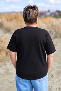 White On Black 3 Button Crew