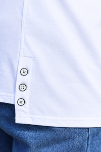 White On Black 3 Button Crew