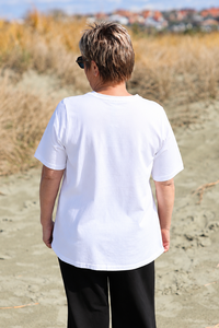 White On Black Rouche Bottom Top