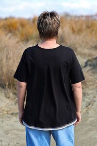 White On Black Swing Back Top