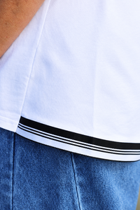 White On Black Swing Back Top