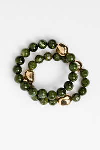Stella + Gemma Agate and Gold Beads Bracelet