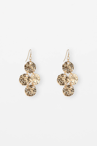 Stella + Gemma Gold Beaten Medallion Drop Earring