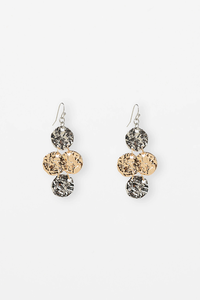 Stella + Gemma Gold Beaten Medallion Drop Earring