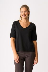Esplanade V Neck Elbow Sleeve Top