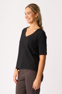 Esplanade V Neck Elbow Sleeve Top