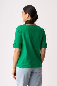 Esplanade V Neck Elbow Sleeve Top