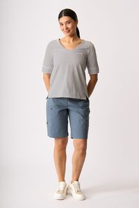 Esplanade V Neck Elbow Sleeve Top