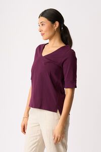 Esplanade V Neck Elbow Sleeve Top