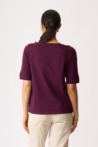 Esplanade V Neck Elbow Sleeve Top