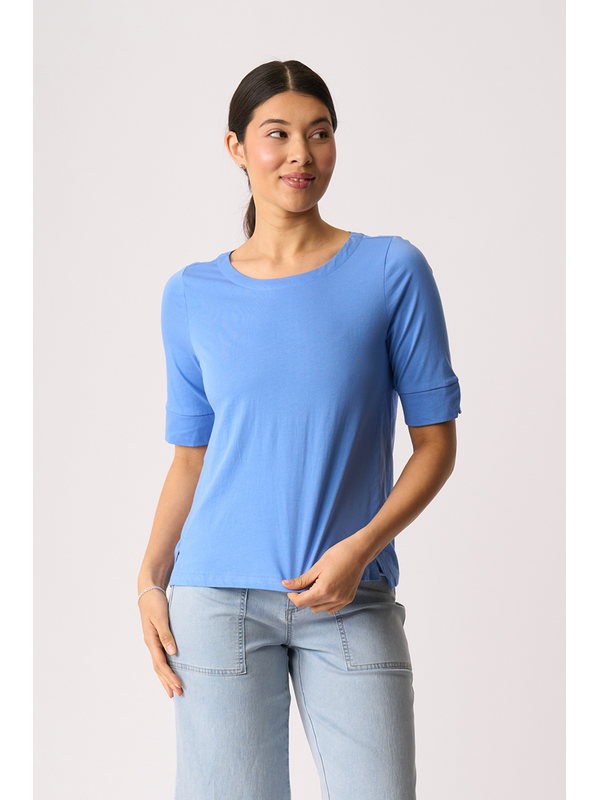 Esplanade Wide Neck Elbow Sleeve Tee