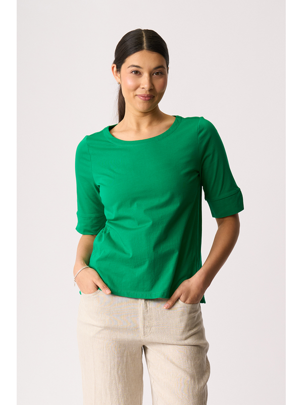 Esplanade Wide Neck Elbow Sleeve Tee
