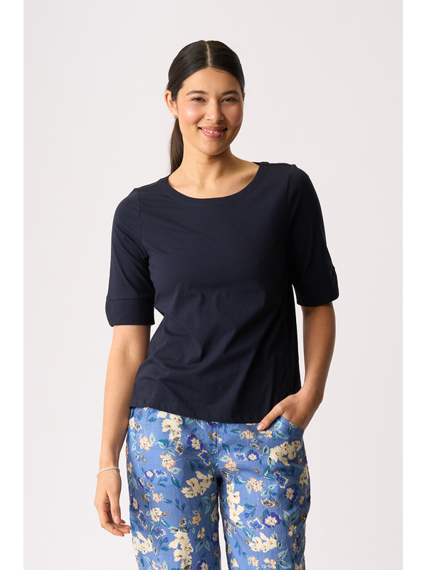 Esplanade Wide Neck Elbow Sleeve Tee