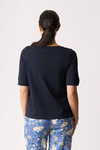 Esplanade Wide Neck Elbow Sleeve Tee