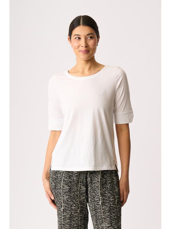 Esplanade Wide Neck Elbow Sleeve Tee