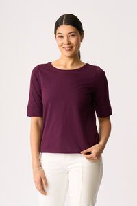 Esplanade Wide Neck Elbow Sleeve Tee