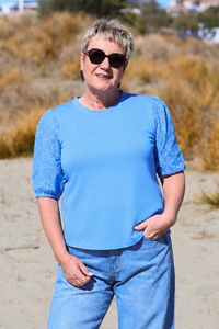 Memo Broderie Sleeve Top